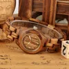 Armbandsur kvinnor träklocka kvartsbrun små arabiska siffror ringer full band presenter för damkvinnlig klocka