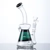 Nuovi mini piccoli narghilè Klein Recycle Bongs Beaker unico Bong Tubi per fumatori a mano da 8 pollici Tubi per acqua in vetro Perc inebriante 14mm Olio comune Dab Rigs