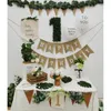Party Decoration Boy Girl Wild One Natural Linen Highchair Banner With Artificial Leaves 2 3 Year Old Happy Birthday Chair Baby Shower