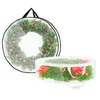 Storage Bags Christmas Wreath Bag - Water Proof Fabric Dual Zippered For Holiday Artificial Wreaths