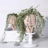 Vases filles visage tête fleur planteur plante succulente conteneur Pot pot Figure jardin décor nordique table ornement 221108