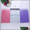 Packing Bags 100Pcs/Lot Plastic Mailer 17X30Cm Pink Purple White Envelopes Bags Selfseal Adhesive Parcel Package Bag Drop Delivery O Dhxzh