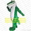 Plush Furry Green Crocodile Mascot Costume Adult Cartoon Postacie strój garnitur Grand Bodog Casino Conference Photo ZZ7987