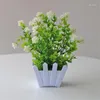 Fleurs décoratives Simulation Plante En Pot Artificielle Parfait En Plastique Affichage Moule Bonsaï Pour Ornements Maison Jardin Décor 19 8 15 Cm