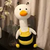 1pc 60120cm Creative Duck Turn Bee Plush Toy Lovely Animal Dolls Cuddle Soep Sleeping Pillow for Baby Girls Gift J220729