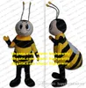 Gigante amarillo Honey Bee Honeybee Mascot Traje de dibujos animados para adultos Celebración de boda Celebration Carnival ZZ7932