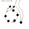 Pendentif mode boucle d'oreille Bracelet collier trèfle à quatre feuilles ensemble porte-bonheur mariage femmes ensembles de bijoux de mariée 1