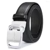 벨트 Ciartuar Genuine Leather Belt Designer Metal Smooth Buckle 캐주얼 고품질 비즈니스 스트랩을위한 고품질 비즈니스 스트랩 선물