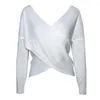 Maglioni femminili 2022 maglione a maniche lunghe primaverila anteriore e schiena indossabile a V-act-gun a maglia