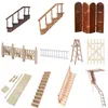 Dekorative Figuren, Puppenhaus, Miniatur-Handlauf, Treppe, Holzszene, einfache Treppenmodelle, Mini-Treppenmöbel, Raumdekoration, Zubehör