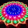 Str￤ngar 1 st jul fairy Garland Peacock Mesh Net LED String Lights Outdoor Window Curtain Light For Wedding 2022 Year Decoration