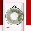 Storage Bags Christmas Wreath Bag - Water Proof Fabric Dual Zippered For Holiday Artificial Wreaths