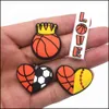 Piezas de zapatos Accesorios Amor Deportes zuecos Encantos Pvc Baloncesto Decoración Hebilla Accesorios Clog Pins Botón Charm Drop Deliv Dh1Yz