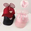 Berretti da baseball Bambini Baby Big Bow Cappello a rete Primavera Estate Ragazza Berretto da baseball Glitter Paillettes Ear Kids Girls Beach Cappelli da sole