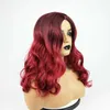 Hair Lace Wigs Wig 1bt Wine Red Gradient Long Curly Hair Big Wave Chemical Fiber Headgear