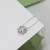 Łańcuchy czyste 925 srebrna marka mody Lady Shiny Flower Naszyjnik Słodki lotos
