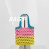 Avondtassen Handgemaakte kleurentouw geweven tas TOTE TOTE HOOFDE CROCHET DRAMEN Handtassen Kleine breienschouder voor 2022 Shopper Portes Chic