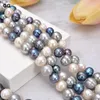 Pendant Necklaces GuaiGuai Jewelry 20" 4 Strands 9-10mm White Black Round Pearl Necklace