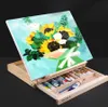 Schildervoorraden Verstelbare houten tafel Sketchbox Easel verfpalet Portable houten kunstenaar Desktop Case Store Art Paint Markers Sketch Pad 221108