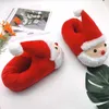 2022 nuova moda casual cartone animato originalità Babbo Natale cotone peluche coppia scarpe regalo pantofole termiche per interni di alta qualità
