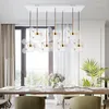 Lustres de vidro nórdico bola para sala de jantar Livro de cozinha lustre de lustre de lustre pendurado lâmpadas decoração de abajur