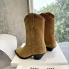 إيزابيل حذاء ديوينا من جلد الكاحل مصمم نساء جديد للأزياء بوب مارانت رعاة البقر على الطراز الغربي 2022