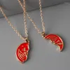 Ketens anime Kamen Rider gebroken munt ketting creatief sieraden paar hangerscosplay rekwisieten