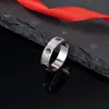 2023 fashionable titanium steel three row diamond ring rose gold pair ring birthday holiday love gift