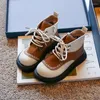 Laarzen kinderen korte klassiek zacht lederen vintage platform kinderen laars stijlvolle herfst 26-36 ronde teen jongensmeisjes schoenen