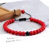 Strand More Style Red Green Color Natural Stone Armband 6 8mm Black Line Malachite Beads Bangles Jewelry Christmas Gift