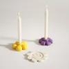 Candles Concrete Taper Candle Holder Mold Flower Candlestick and Coaster Silicone Mould Home Decor 221108