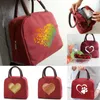 Bolsas de lona Bolsa de almuerzo Mujeres Lona aislada Enfriador Bento Box Paquete de picnic impermeable Comida para niños Bolso térmico Love Series Organizador