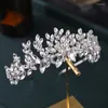 Hair Clips Wedding Bridal Headnd Fand Handmade Rhinestone Crystal Flor Hairband Tiara for Women Acessórios Jóias