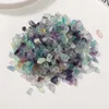 Figurines décoratives 100g pierres naturelles de fluorite bleue violette polie copeaux de roche de gravier colorés pour accessoires de décoration de maison d'aquarium
