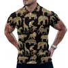 Men's Polos Wild Animal Casual T-Shirts Golden Glitter Print Polo Shirt Male Cool Summer Short Sleeve Custom Clothing Big Size