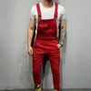 Men's Pants Stylish Men Jumpsuit Overalls Full Length Solid Color Mid Rise Straight