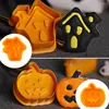 Bakformar 4st halloween cookie mögel pumpa spöke biscuit cutter mat klass plast diy verktyg fest födelsedag cupcake leveranser