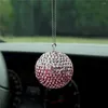 Decoraciones interiores Coche Bola colgante Espejo trasero Colgante Cristal Bling Rhinestone Metal Alta calidad