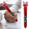 Christmas Ten-color Ballpoint Pen Cute Press Ballpoint Pens Holiday Kid Gift Home Xmas Ornament