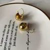 Hoop oorbellen wtltc dikke metalen kleine ronde mand voor vrouwen trendy grote ball hoepels eenvoudige verklaring oor sieraden