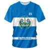 Camisetas Masculinas El Salvador Camisa Faça Você Mesmo Personalizado Slv Bandeira do País República Espanhola Po Vestuário Oversized Azul