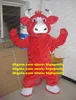 Red Kerbau Buffalo Bison Mascot Costume Wild Ox Bull Cattle Calf Adult Cartoon Manners Ceremony Image Publicity zz7804