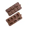 7-Cavità Chicco di caffè Stampo in silicone Fai da te Caramelle Sapone Torta Biscotti Cioccolato Festa di compleanno Caffetteria Regalo Forniture per la cottura MJ1058