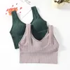 Yoga Outfit Sfit Top Women Sports Cropped Tube Tops Sexy Back Bra Female Vest Sleeveless Lingerie Running Shockproof Women'S Underwear