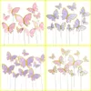 Party Decoration 10Pcs/Set Butterfly Cake Toppers Wedding Baking Supplies Birthday Cakes Painted Fairy Plug-in Card