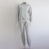 Women's Tracksuits Women Casual Zipper Stand Collar Hoodie Sweatshirt Loose Pullover Tops High Waist Sports Pants Suits Solid 2pc Sets