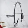 K￶kskranar Chrome Sink kran Swivel Spout Enkel handtag Pull SPRAY MIXER TAP