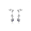 Ohrstecker CKK 925 Sterling Silber Vergissmeinnicht für Damen Edlen Schmuck Pendientes Mujer