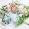 Fleurs d￩coratives Silk Hortensia Peony P￩onies artificielles Fleur Bouquet de mari￩e Bouquets de mariage Decoration Decoration Decor Home Decor Blue Fake