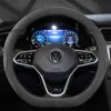 Direksiyon simidi Dermanay Araç Direksiyon Kapağı VW Golf için Deri Süet 8 MK8 VIII Golf R GTI 2019 2020 2021 2022 Auto Accesorios T221108